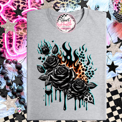 Flaming roses