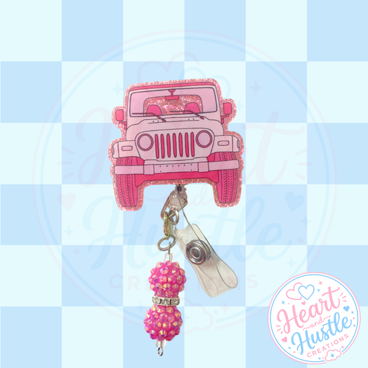 Hot Pink Jeep Badge Reel