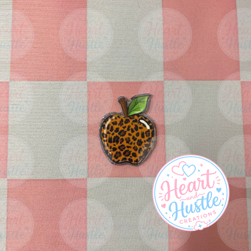 Leopard Print Apple Flatback