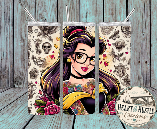 Tattooed Bookish Beauty Tumbler