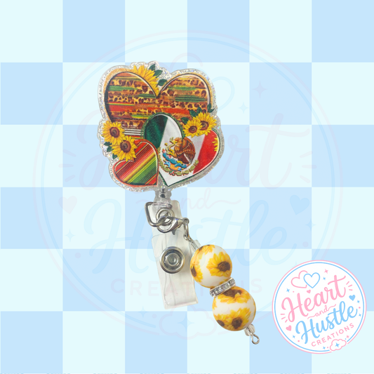 Mexican Sunflower Badge Reel